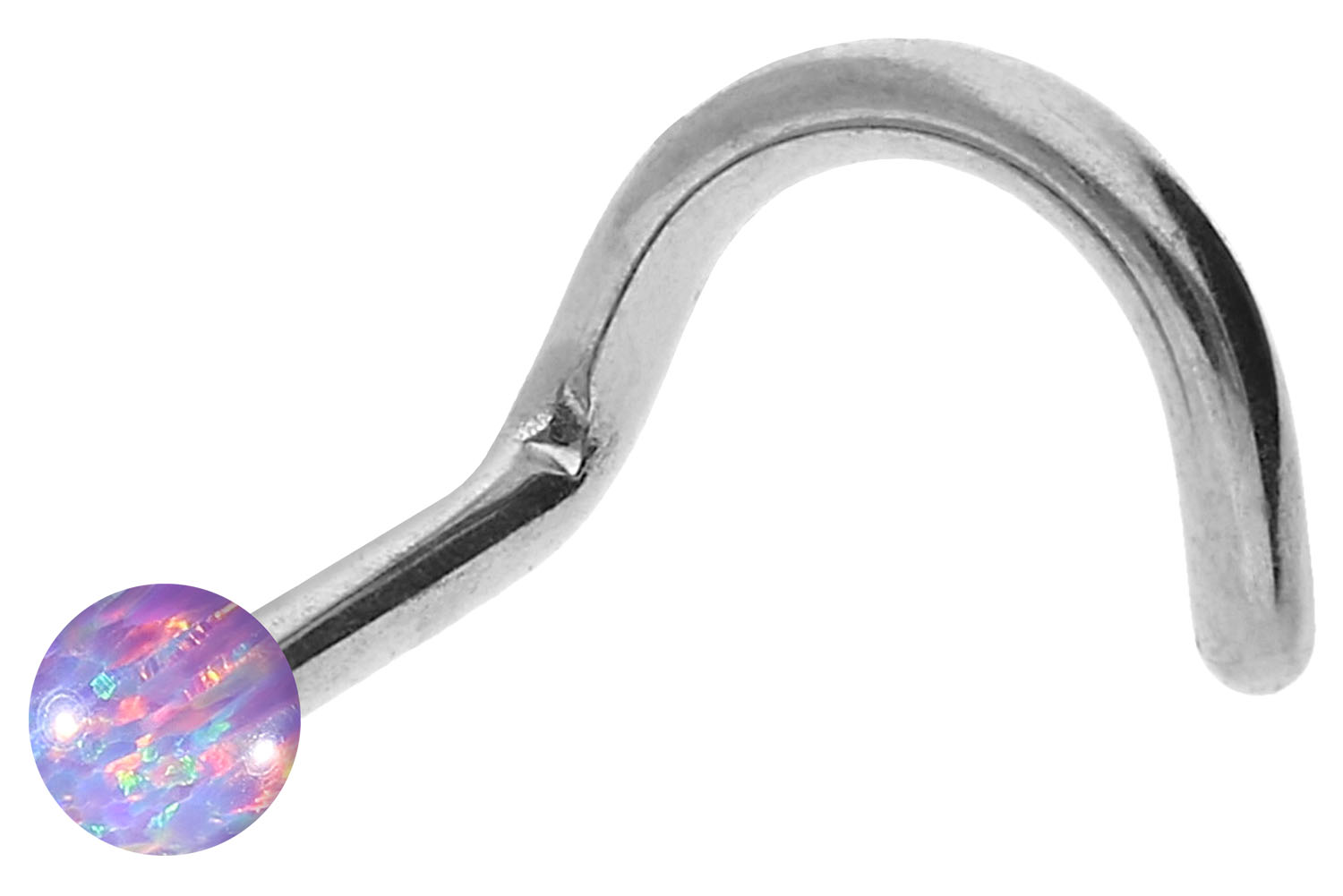 Titan Nasenstecker Nasenpiercing Spirale SYNTHETISCHER OPAL ++SALE++